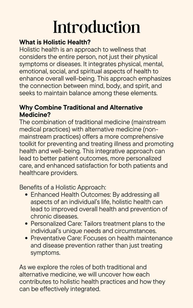 Holistic Health Approaches: Combining Traditional and Alternative ...
