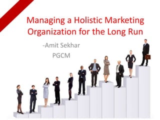 Managing a Holistic Marketing
Organization for the Long Run
-Amit Sekhar
PGCM
 