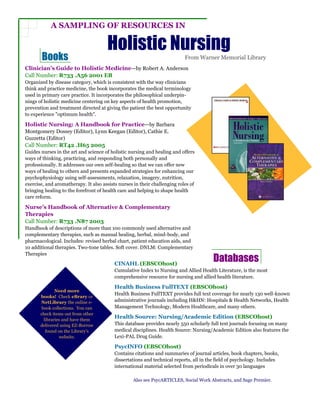 Holistic nursing