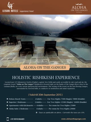 Holistic Rishikesh Experience Package at Aloha on the Ganges