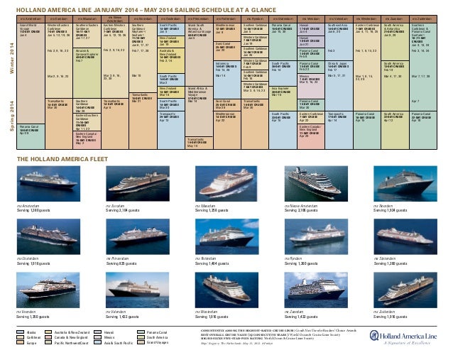 holland america cruise schedule