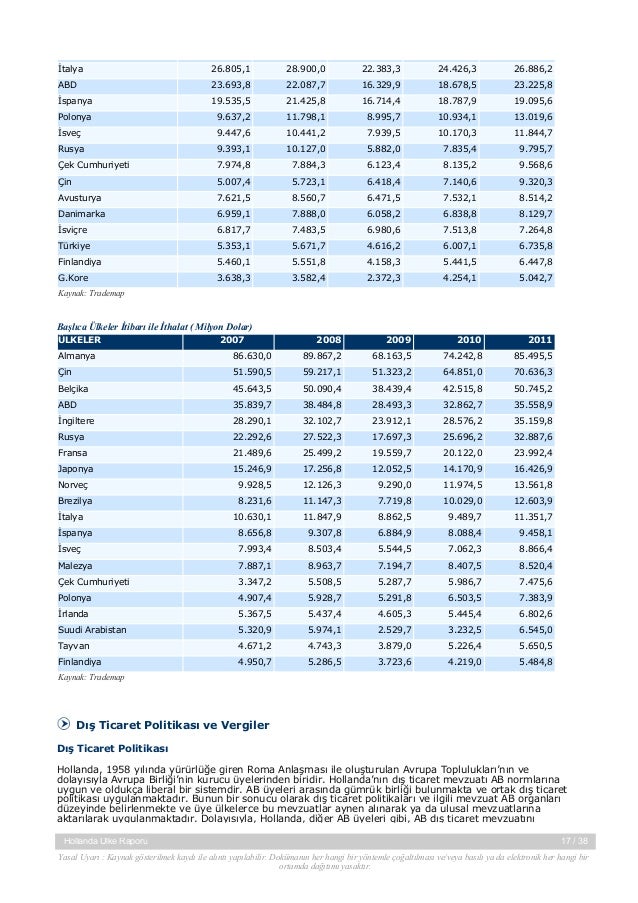 Hollanda Ulke Raporu 2013
