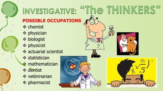 CLOSEST TYPE
Realistic and Artistic
FARTHEST TYPE
Enterprising
 