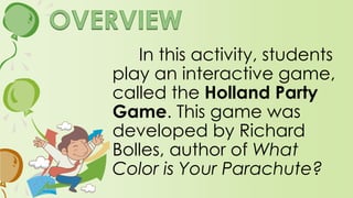 Students will imagine they
are in a hypothetical college
lunchroom observing other
students who are engaged in
conversations.
 