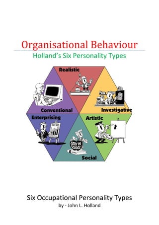 Organisational Behaviour
Holland’s Six Personality Types
Six Occupational Personality Types
by - John L. Holland
 