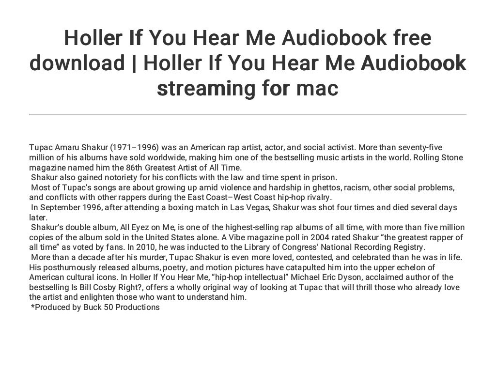 Holler If You Hear Me PDF Free Download
