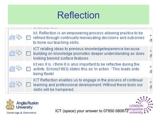 ICT (space) your answer to 07950 080672
Reflection
 