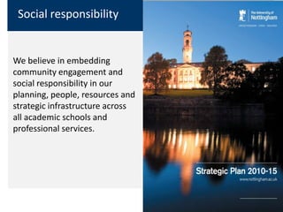 Social responsibility


We believe in embedding
community engagement and
social responsibility in our
planning, people, resources and
strategic infrastructure across
all academic schools and
professional services.
 