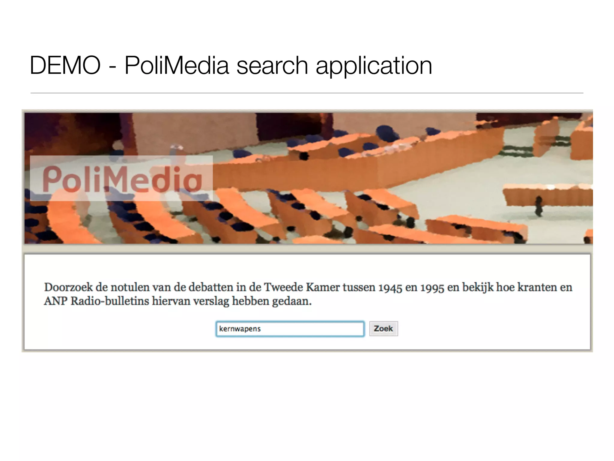 DEMO - PoliMedia search application
 