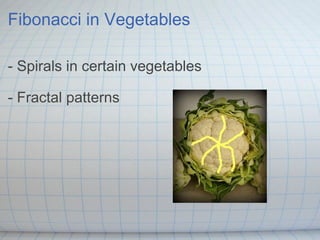 Fibonacci in Vegetables - Spirals in certain vegetables - Fractal patterns