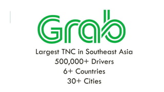 Largest TNC in Southeast Asia
500,000+ Drivers
6+ Countries
30+ Cities
 