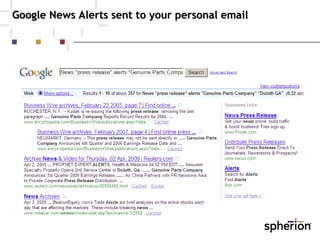 Google News Alerts sent to your personal email 