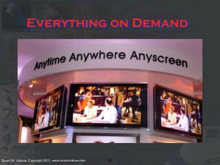 Everything on Demand




Stuart W. Volkow, Copyright 2011, www.stuartvolkow.com   93
 