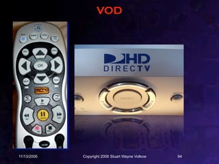 VOD




11/13/2006   Copyright 2006 Stuart Wayne Volkow   94
 
