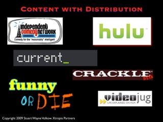 Content with Distribution




Copyright 2009 Stuart Wayne Volkow. Xtropia Partners
 