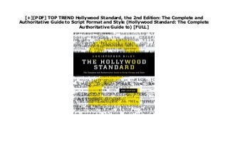 [+][PDF] TOP TREND Hollywood Standard, the 2nd Edition: The Complete and
Authoritative Guide to Script Format and Style (Hollywood Standard: The Complete
Authoritative Guide to) [FULL]
Hollywood Standard download now : https://restarming.blogspot.com/?book=1932907637 Please click the link to download Hollywood Standard, the 2nd Edition: The Complete and Authoritative Guide to Script Format and Style (Hollywood Standard: The Complete Authoritative Guide to) by (Christopher Riley)
 