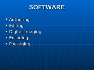 Authoring Editing Digital Imaging Encoding Packaging SOFTWARE 