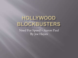 Need For Speed – Aaron Paul
By Joe Hayes
 