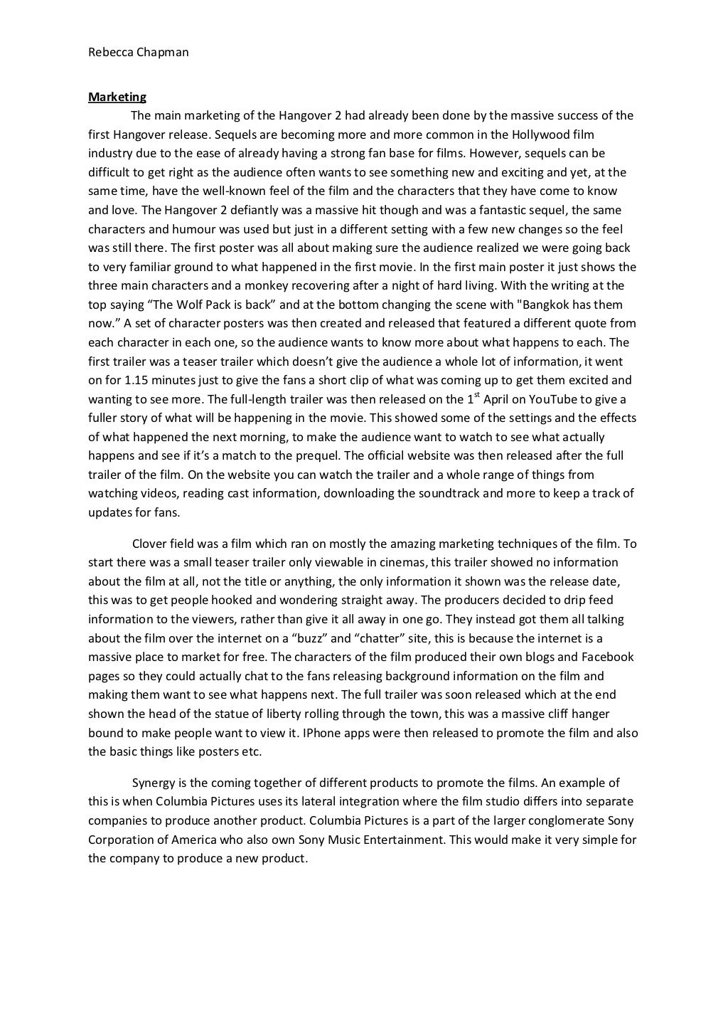 Essay about a movie