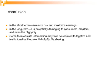 Understanding the strategic behavior of the Hollywood studiosInvestigating and clearing the appropriate distribution rights is costly barrier studio operate in large publicly traded company, they do not want to pursue any strategy that could endanger that lucrative empire.The power of vested interestsThe risk-averse nature of executive behaviour