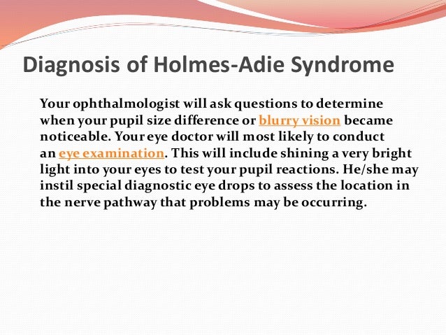 Holmes adie syndrome
