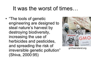 How is the scientific view of genetically modified plants different from the public’s?