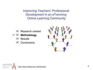 Research context Methodology Results Conclusions http://www.slideshare.net/holmebn Improving Teachers’ Professional  Development in an eTwinning  Online Learning Community 