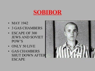 SOBIBOR MAY 1942 3 GAS CHAMBERS ESCAPE OF 300 JEWS AND SOVIET POW’S ONLY 50 LIVE GAS CHAMBERS SHUT DOWN AFTER ESCAPE 