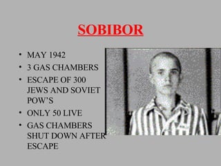 SOBIBOR MAY 1942 3 GAS CHAMBERS ESCAPE OF 300 JEWS AND SOVIET POW’S ONLY 50 LIVE GAS CHAMBERS SHUT DOWN AFTER ESCAPE 