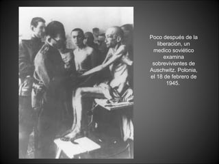 Poco después de la liberación, un medico soviético examina sobrevivientes de Auschwitz. Polonia, el 18 de febrero de 1945.  