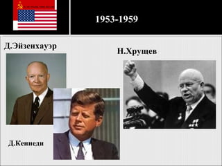 Д.Эйзенхауэр Н.Хрущев Д.Кеннеди 1953-1959 