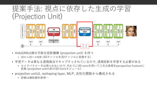 [DL輪読会]HoloGAN: Unsupervised learning of 3D representations from ...