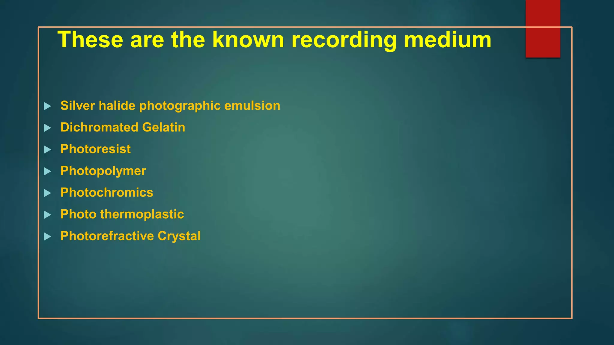 HOLOGRAM RECORDING MEDIUM.pptx