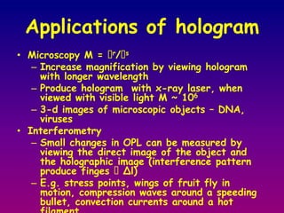 Transmission hologramreference and object waves traverse the film from the same side 