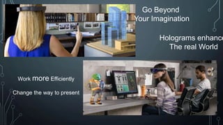 Go Beyond
Your Imagination
Holograms enhance
The real World
Work more Efficiently
Change the way to present
 