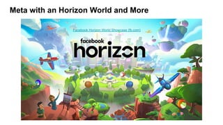 Meta with an Horizon World and More
Facebook Horizon World Showcase (fb.com)
 