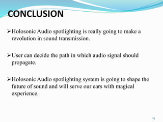 Holosonic audio spot light seminar ppt | PPT