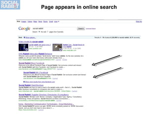 Page appears in online search 