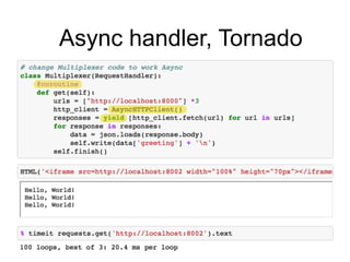 Async handler, Tornado
 