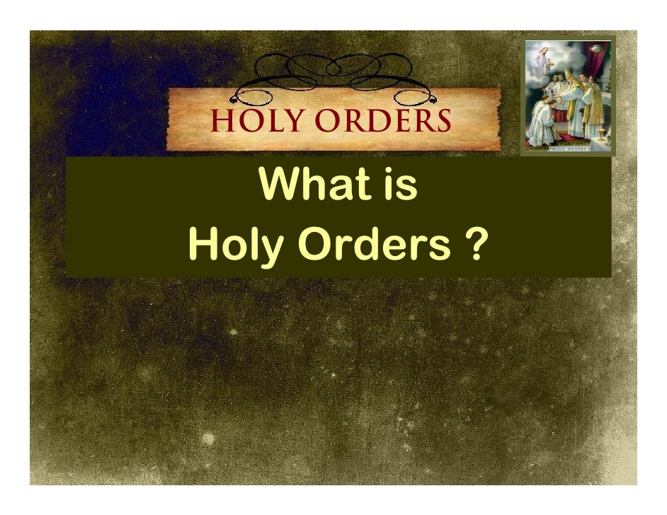 Holy orders
