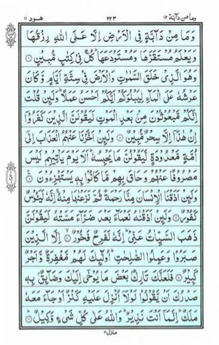 Holy Quran | Para 12 | وَمَا مِنْ دَابَّةٍ | PDF (قرآن پارہ ١٢)