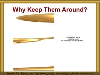 Why Keep Them Around? Rosetta Eun Ryong Lee (http://sites.google.com/site/sgsprofessionaloutreach/) 
