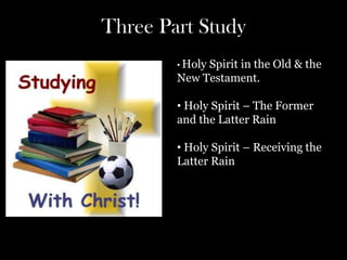 I hope we will receive the Holy Spirit and be empowered to complete His task.Three Part Study Holy Spirit in the Old & the New Testament. 