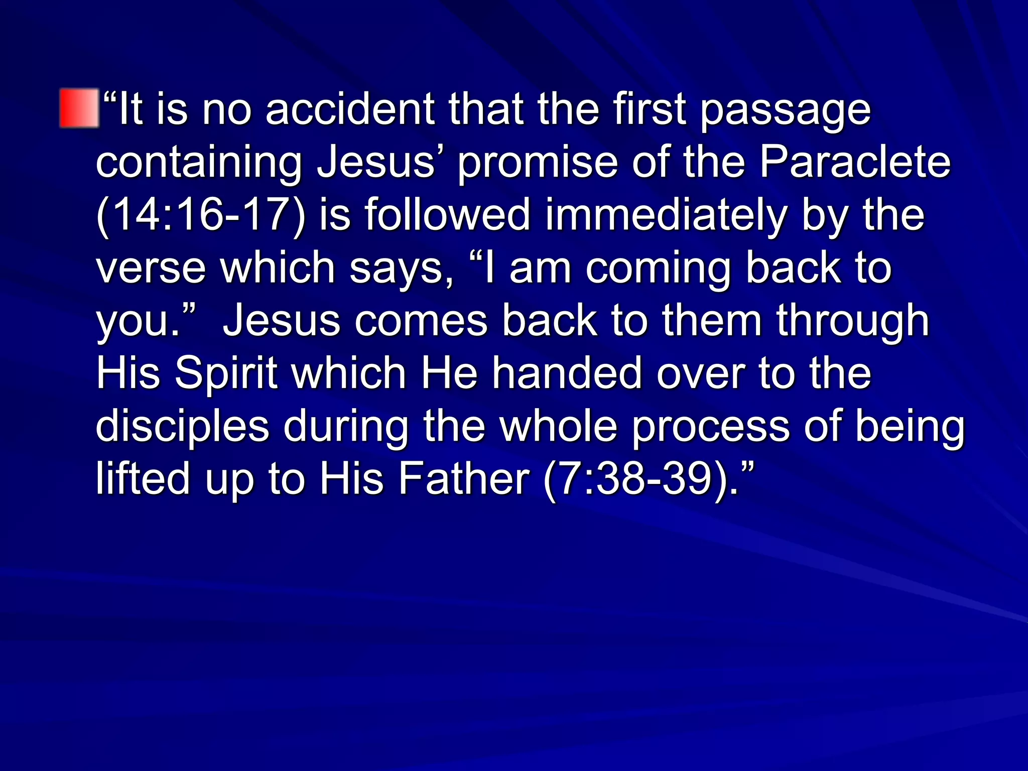 Containing Spirit Holy Spirit as Paraclete | PDF