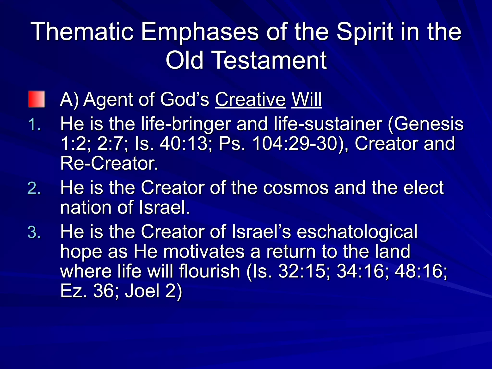 Holy Spirit in Old Testament | PDF
