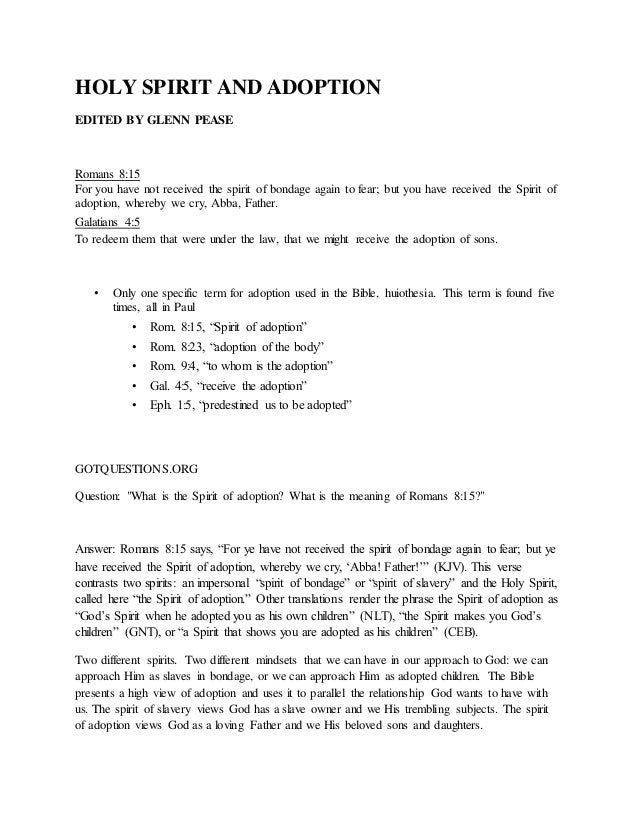 we have received the spirit of adoption