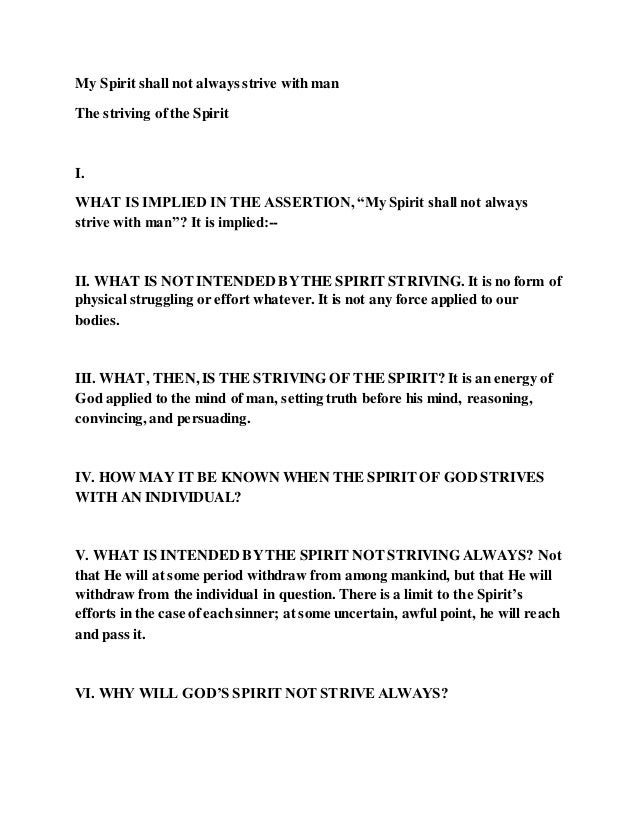 Holy Spirit Contending