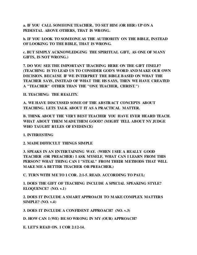 Holy Spirit Gift Of Teaching