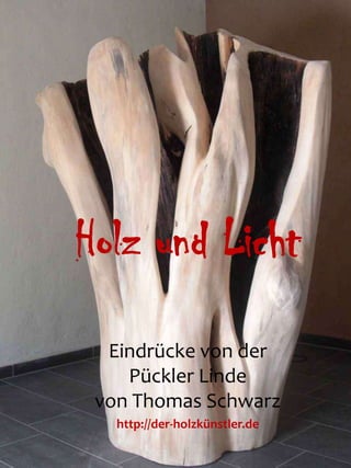 Holz und Licht
  Eindrücke von der
    Pückler Linde
 von Thomas Schwarz
   http://der-holzkünstler.de
 