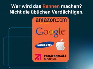 Wer wird das Rennen machen?
Nicht die üblichen Verdächtigen.
 